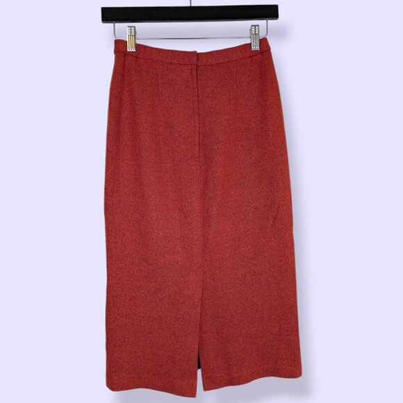 Orange Vintage Wool Blend Skirt - Picture 5 of 7